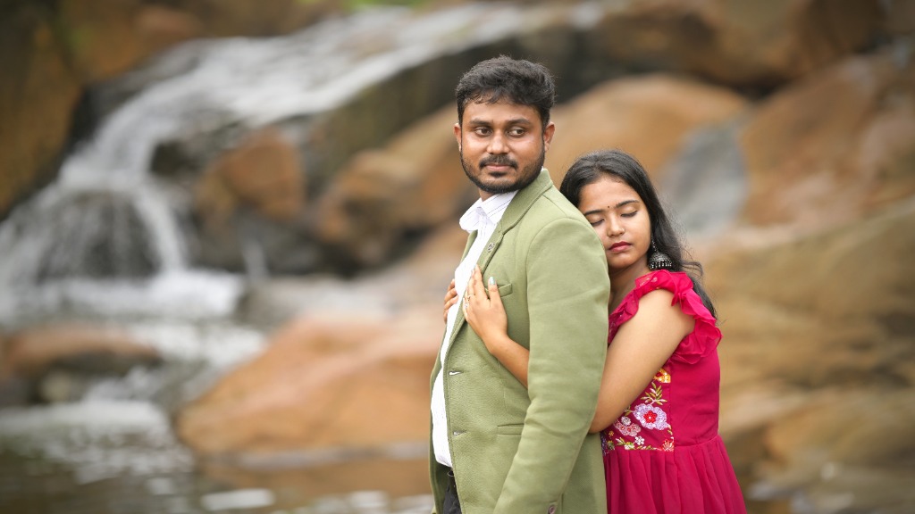 Rahul and Antara Waterfall Whispers
